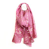 Recycled pink and metallic rose gold large speckled print scarf
