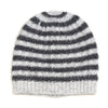 Grey mix striped recycled/wool blend beanie