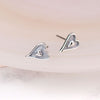 Silver Plated Enamel Heart Stud Earrings