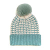 Duck egg blue mix heart knit recycled hat