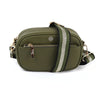 Vegan Leather small khaki camera bag with stripe strap