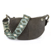 Slate grey Vegan Leather half moon bag