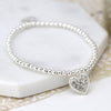 Silver plated bracelet with crystal inset heart