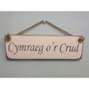 Cymraeg o'r Crud - hanging wooden sign