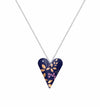 Kyoto Garden Blue Purple medium Heart Necklace